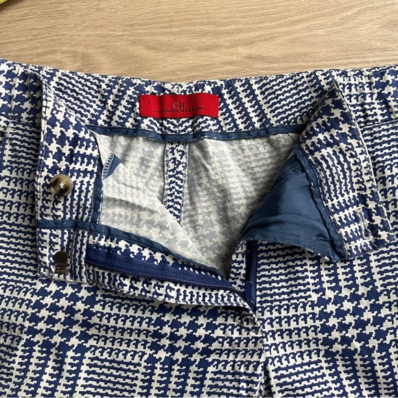 Carolina Herrera Women's Plaid Pants in blue and white formal office - Size 6 - Picture 3 of 7